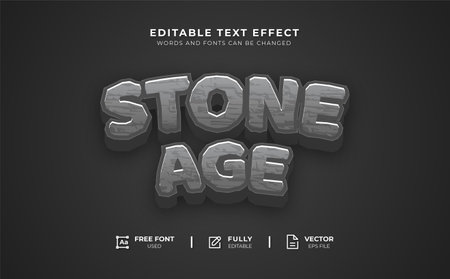 Stone Age Editable Text Effectのイラスト素材