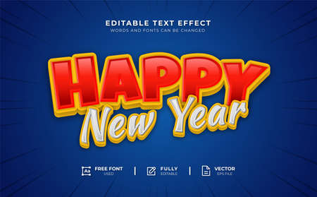 Happy New Year Editable Text Effectのイラスト素材