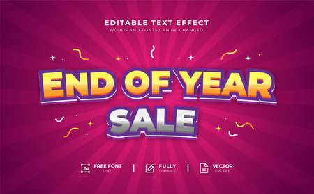 End Of Year Sale Editable Text Effectのイラスト素材