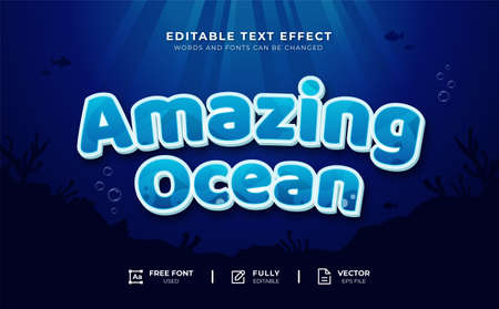 Amazing Ocean Editable Text Effectのイラスト素材