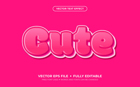 Cute Editable Vector Text Effectのイラスト素材