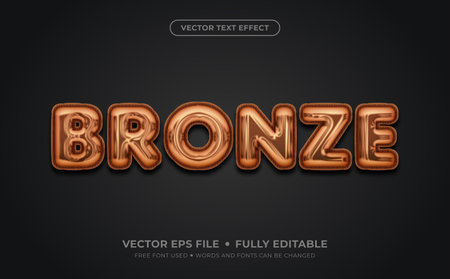 Bronze Foil Balloon Editable Vector Text Effectのイラスト素材