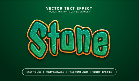 Green Stone Editable Vector Text Effect.のイラスト素材