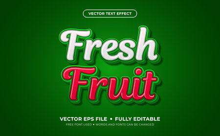 Fresh Fruit Editable Vector Text Effect.のイラスト素材