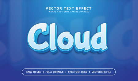 Cloud Editable Vector Text Effect.のイラスト素材