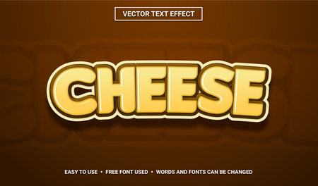 Cheese Editable Vector Text Effect.のイラスト素材