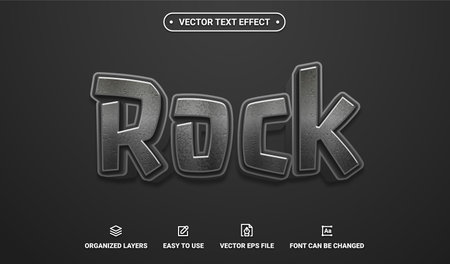 3d Rock Editable Vector Text Effect.のイラスト素材