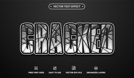 Cracked Editable Vector Text Effect.のイラスト素材