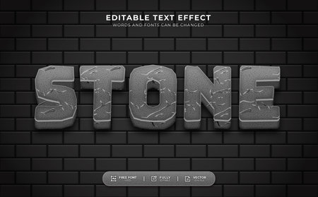 Stone Editable Text Effectのイラスト素材