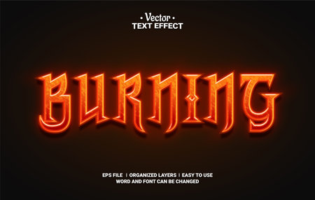 Burning Editable Vector Text Effect.のイラスト素材