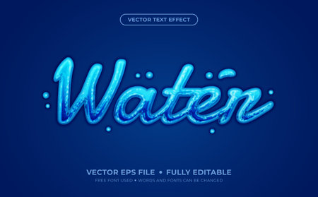 Water Editable Vector Text Effectのイラスト素材