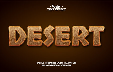 Desert Editable Vector Text Effect.のイラスト素材