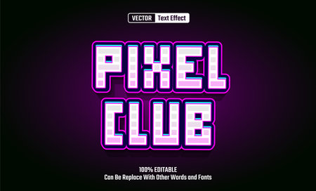 Pixel Club Editable Vector Text Effect.のイラスト素材