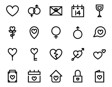 set of Valentine icons. vector illustration. suitable for business, presentations, etc.のイラスト素材