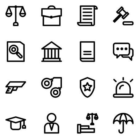 set of law and juctice line icons. vector illustration. suitable for business, presentations, etc.のイラスト素材