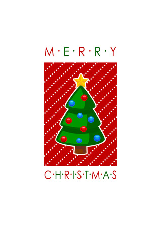 Merry Christmas card with treeのイラスト素材