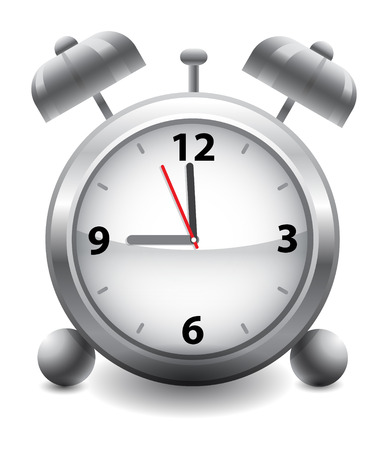 Time to work! Classical Alarm Clock isolated on white. EPS10のイラスト素材