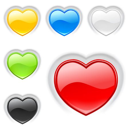 Heart (buttons) multicolor icons set. Valentineのイラスト素材