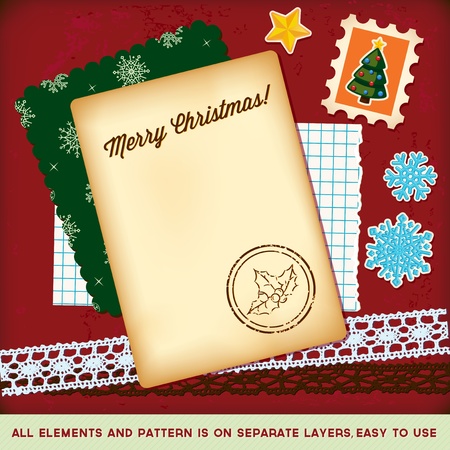 Chrismas scrapbook elements tamplate  Vector のイラスト素材