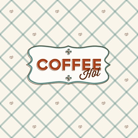 Seamless pattern with coffee grains and lable.のイラスト素材
