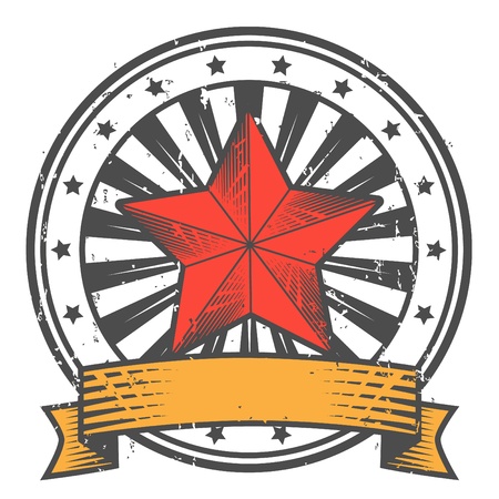 Grunge rubber stamp with star in soviet styleのイラスト素材
