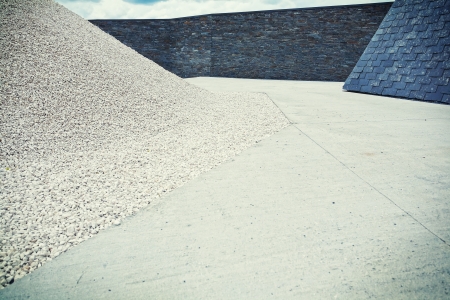 Abstract background of the concrete and gravelの写真素材