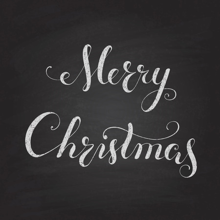 Christmas Chalkboard pattern  Calligraphy lettering Merry Christmasのイラスト素材