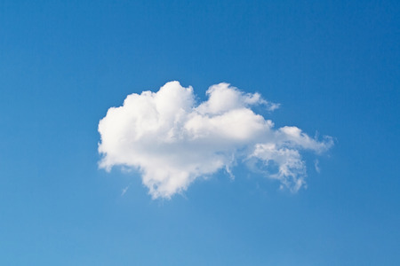 One white cloud on blue skyの写真素材