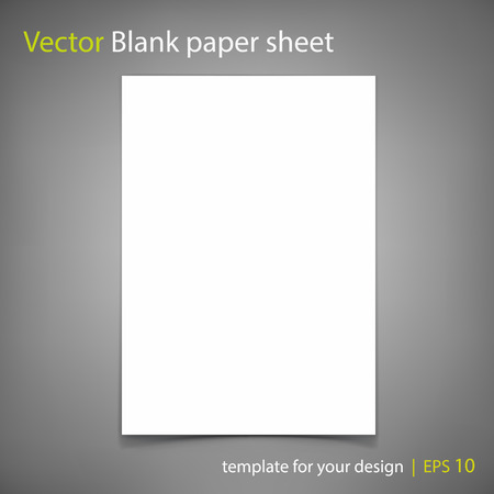 Vector white blank paper A4 sheet on grey Template for your designのイラスト素材