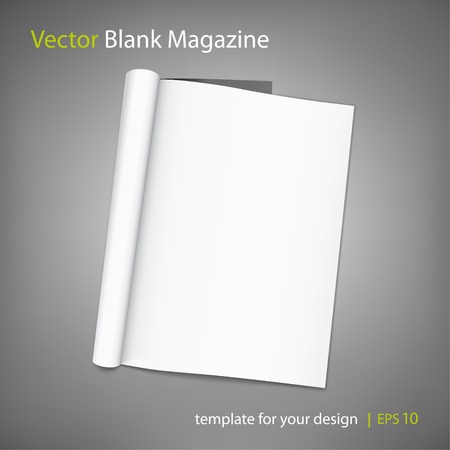 Vector blank page of magazine on grey background のイラスト素材