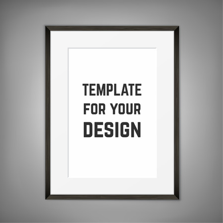 Blank framed poster on a wall. Vector templateのイラスト素材