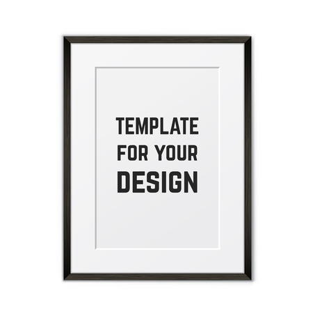 Blank framed poster on a wall. Vector templateのイラスト素材