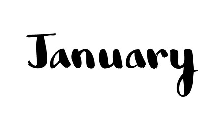 Trendy hand lettering of January.のイラスト素材