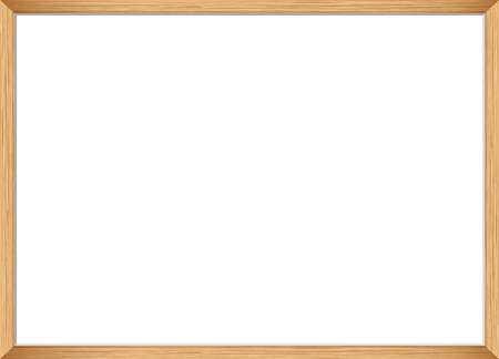 Blank picture frame template. Realistic wooden frame for photo or poster. Horizontal orientation A4のイラスト素材