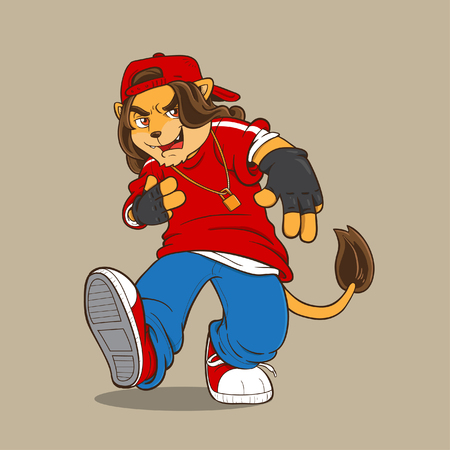 Hip Hop Lionのイラスト素材