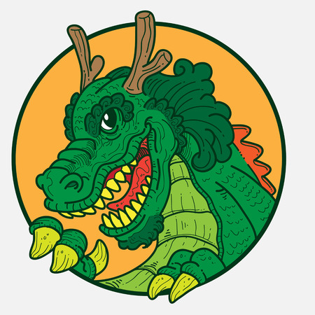 Dragon in circleのイラスト素材