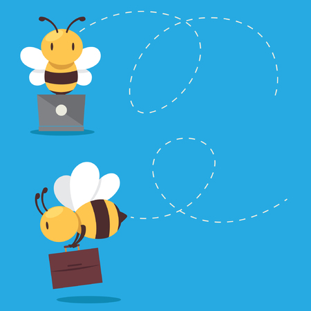 Bee mascot illustrationのイラスト素材