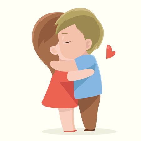 Couple hug with loveのイラスト素材