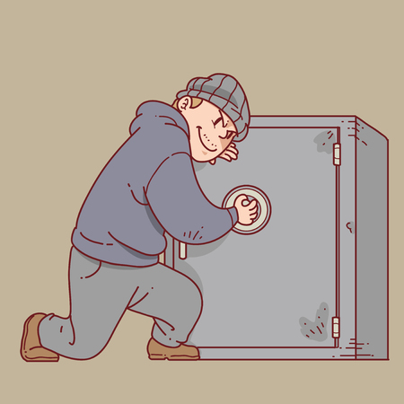 Thief with safeのイラスト素材