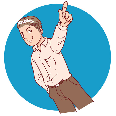 Man aiming for topのイラスト素材