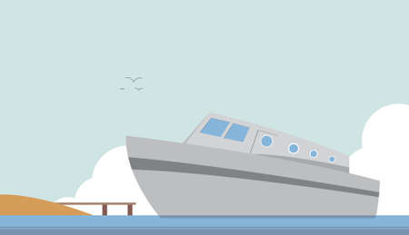 vector of a ship on a portのイラスト素材
