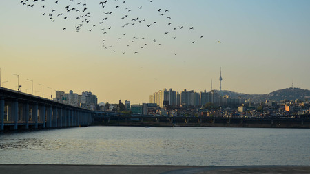 Sunset in Koreaの写真素材