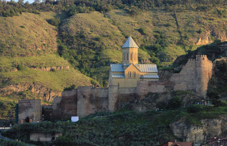 Georgia. Fortress, Narikala. It stands on a mountain in the city of Tbilisi.のeditorial素材