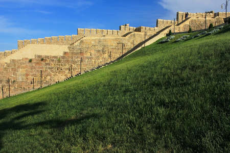 Dagestan. The wall surrounding the Naryn Kala fortress. City of Derbent. Summer.のeditorial素材