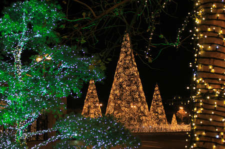 Baku city. Azerbaijan. 12/21/2019. Beautiful New Year tree in the city. Azneft Square.のeditorial素材