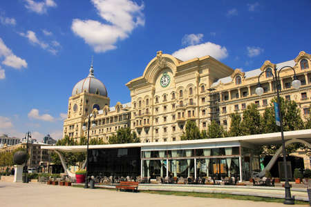 Baku city. Azerbaijan. 09.01.2019 year. New winter boulevard.のeditorial素材