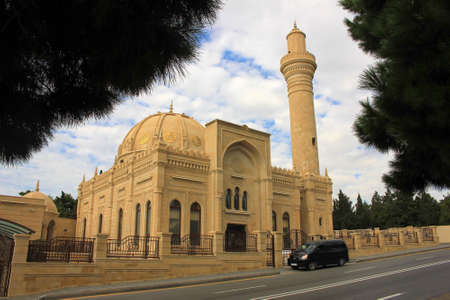 New Yasamal. Baku. Azerbaijan. 08.13.2019 year. A beautiful mosque on a hill.のeditorial素材