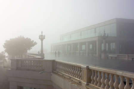 Baku. Azerbaijan. 05/03/2021. Upland park in the morning in fog.