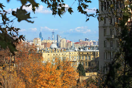 Baku. Azerbaijan. 07.12.2019. year. Buildings in the center of Baku city.