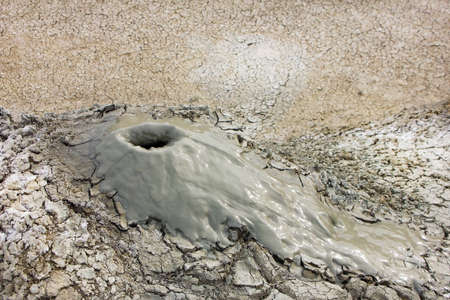 Beautiful small mud volcanoes in the mountains. Gobustan. Azerbaijan.の写真素材